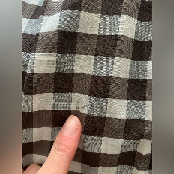 Vintage handmade brown gingham dress. - Picture 5 of 9